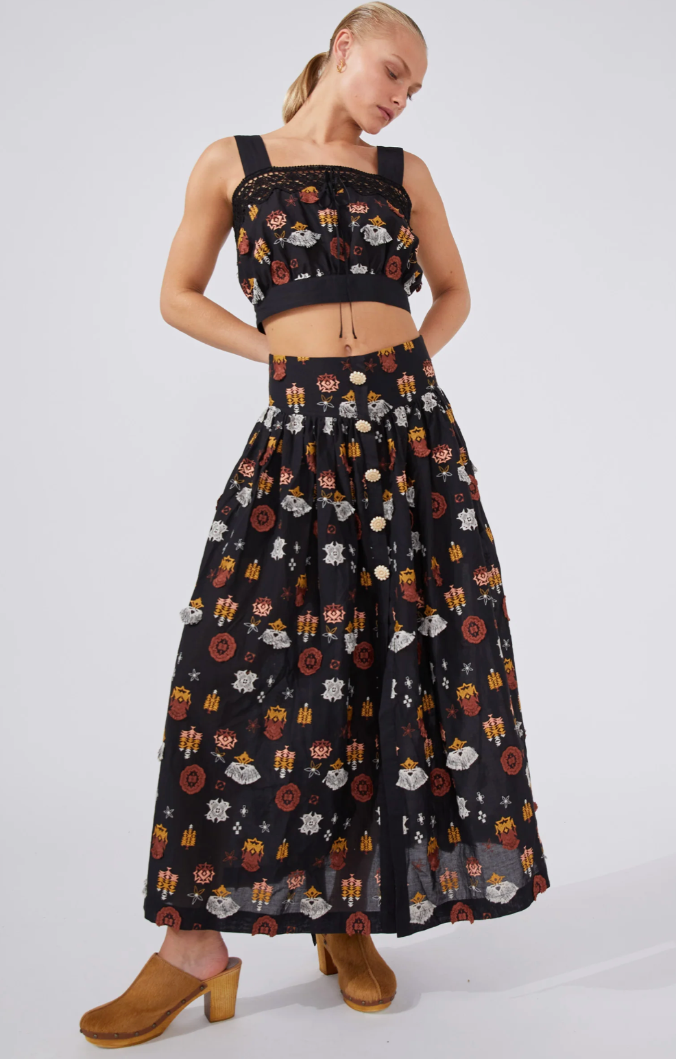 HM Emb. Maxi Skirt