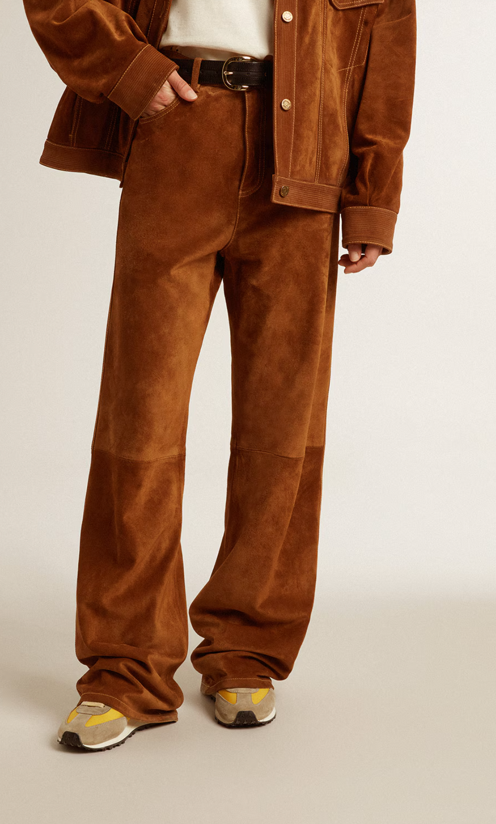 GG Leather Straight Leg Pant