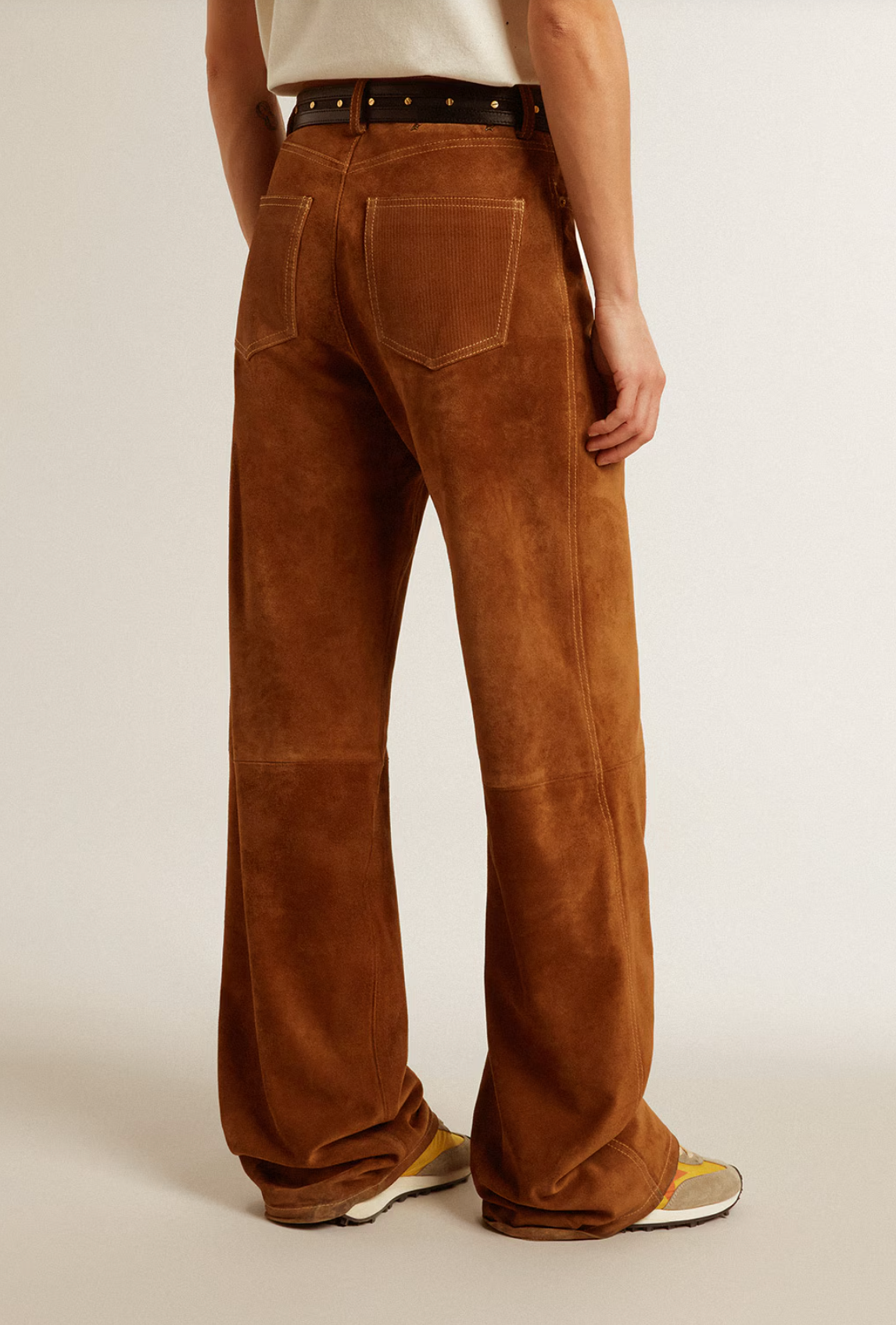 GG Leather Straight Leg Pant