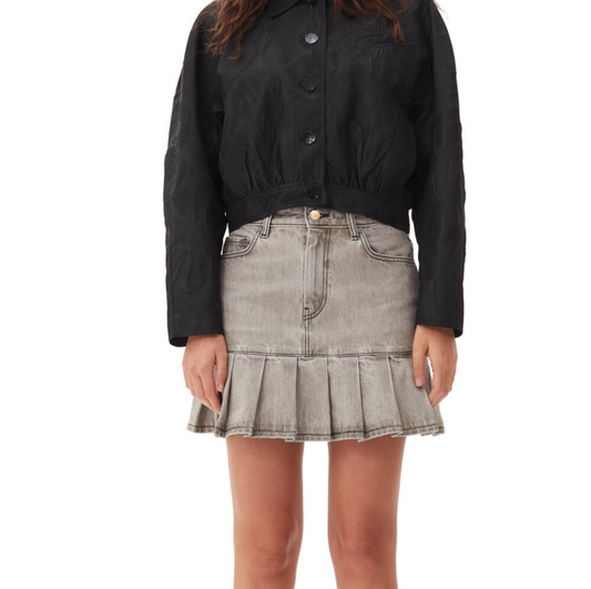 Ganni Denim Pleated Mini