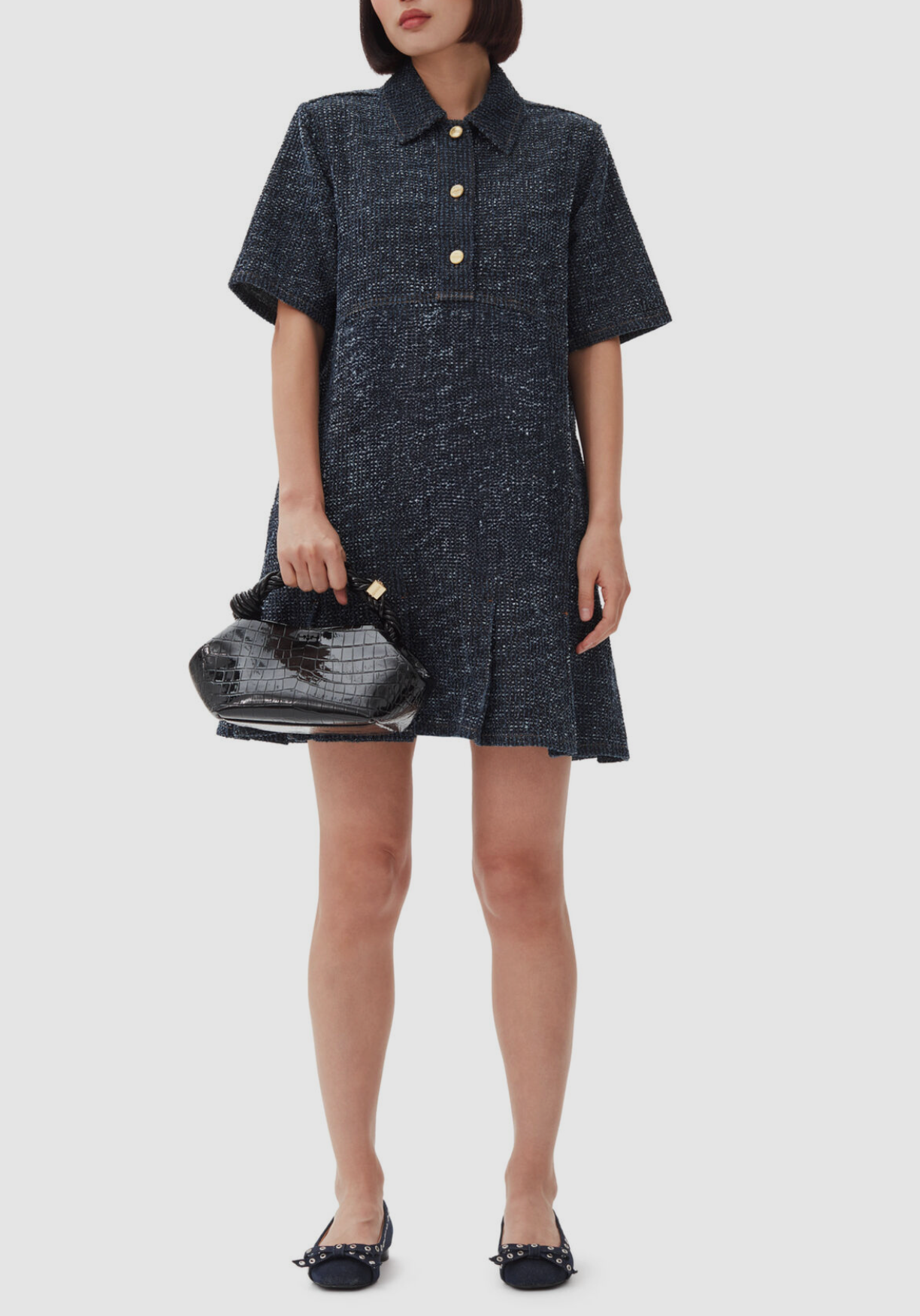 Ganni Fluffy Denim Dress