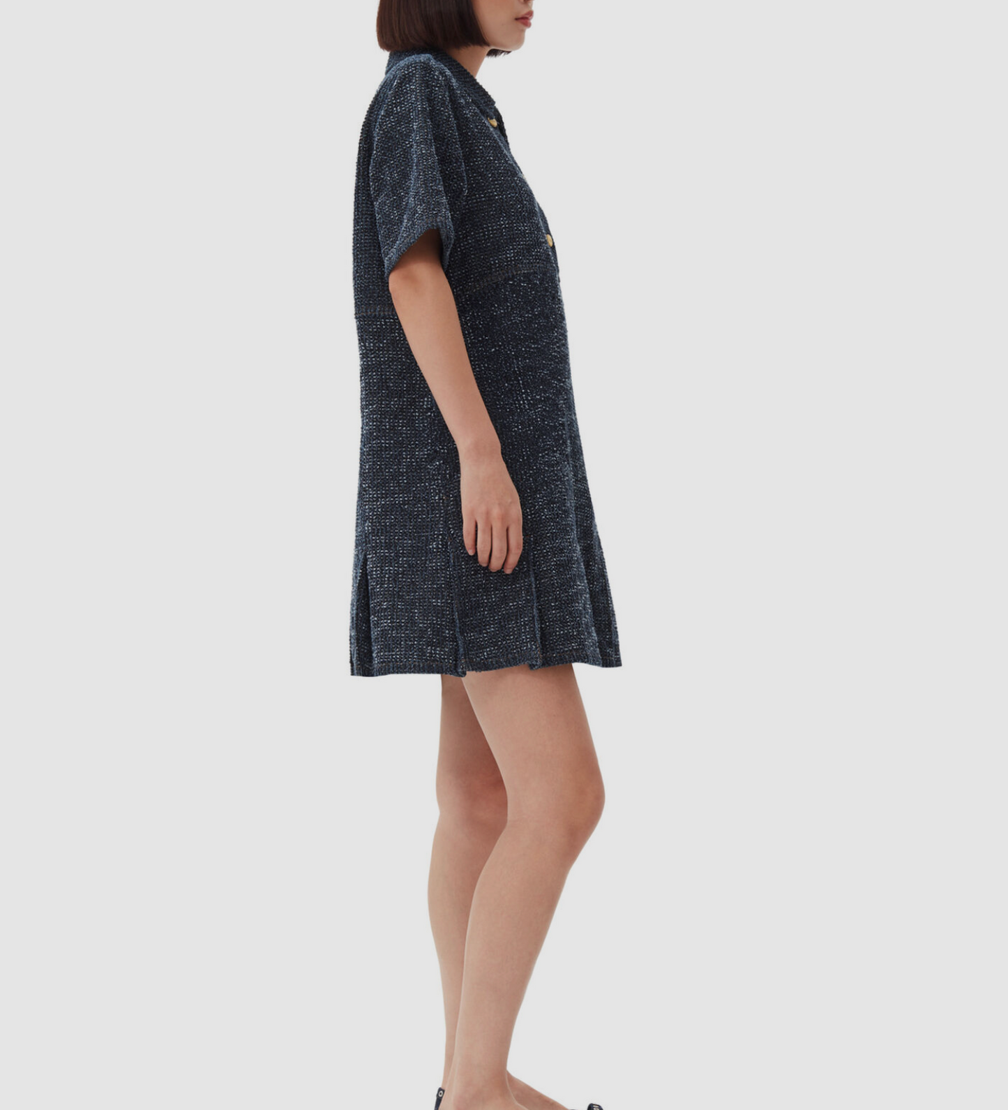 Ganni Fluffy Denim Dress