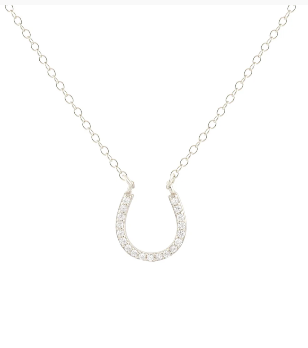 Kris Nations Pave Horseshoe Charm Necklace