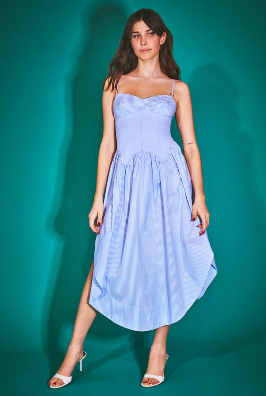 Fleur Du Mal Poplin Midi Dress
