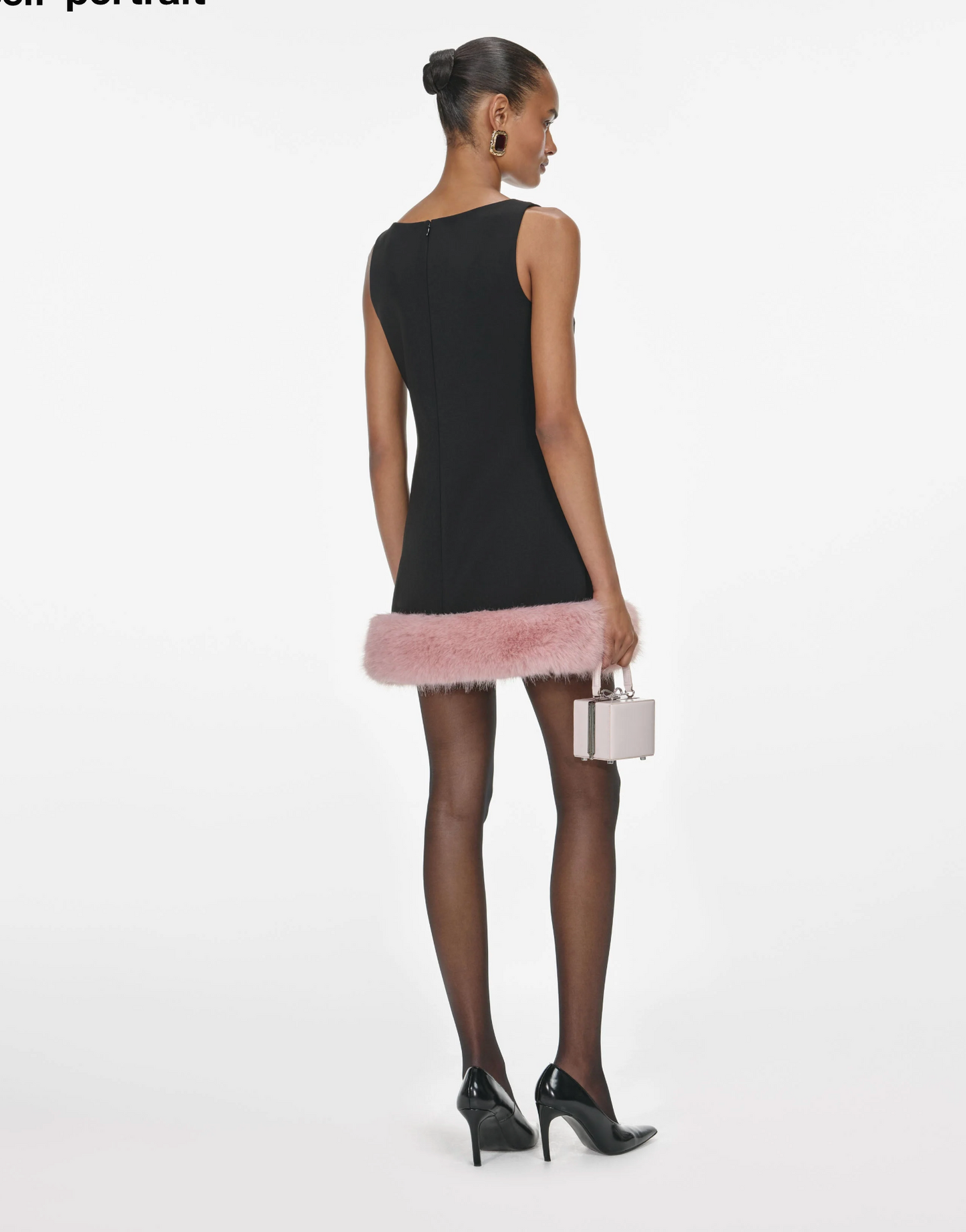 Self Portrait Fur Hem Dress