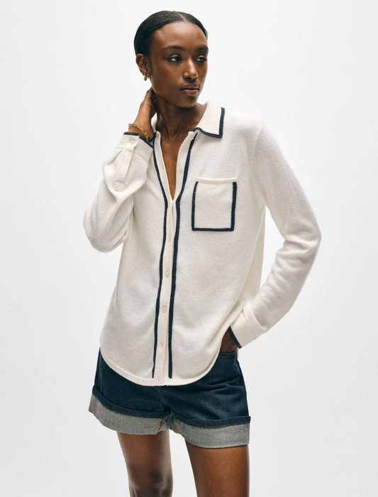 W+W Tipped Button Sweater