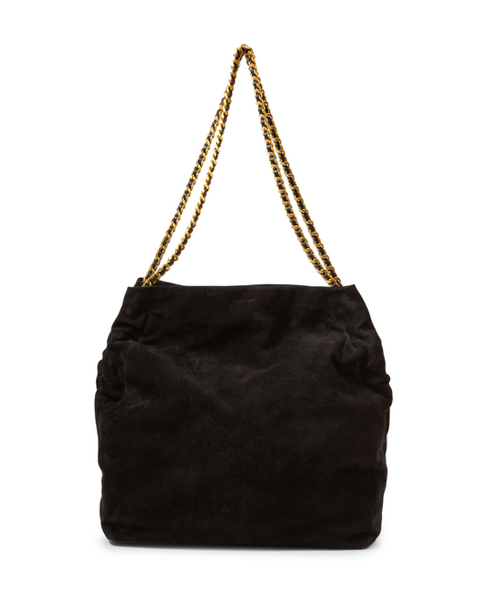 VB Suede Slouch Bag