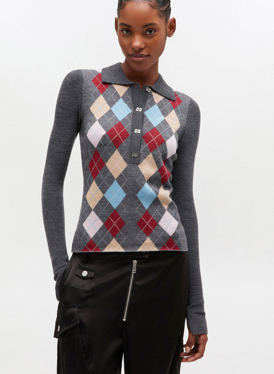 Ganni Argyle Polo