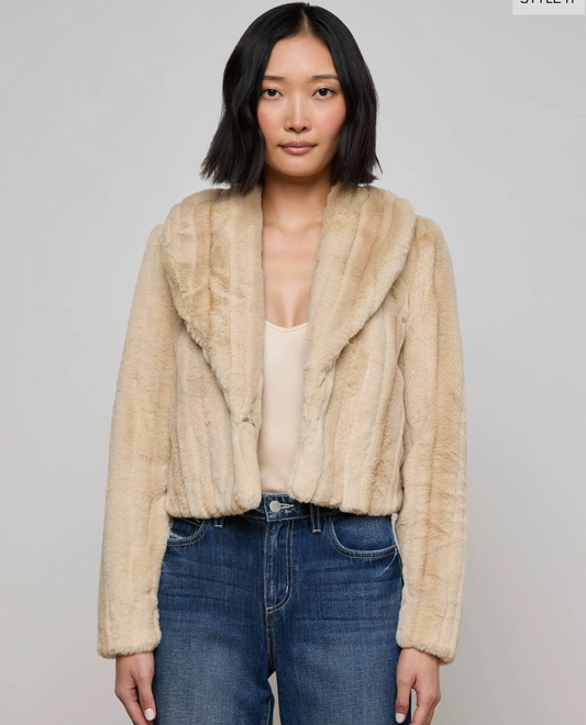 L'Agence Davy Crop Plush Jkt