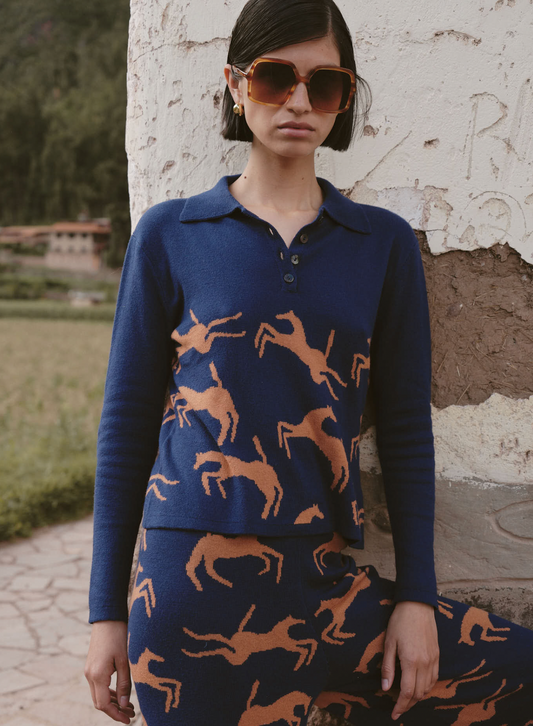 Carolina K Horse Reversible Sweater