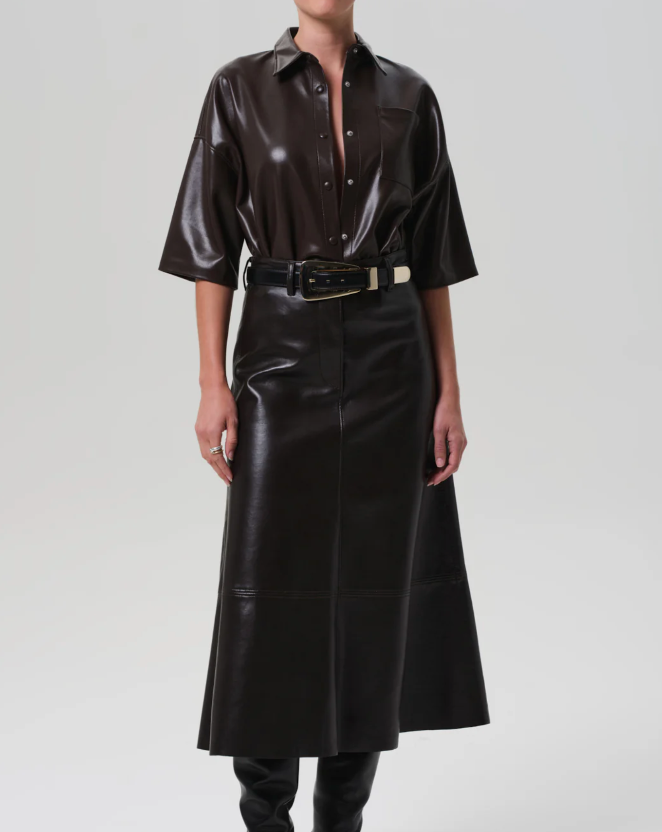 COH Cassia Leather Skirt