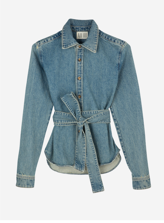 All Three Denim Tie Top