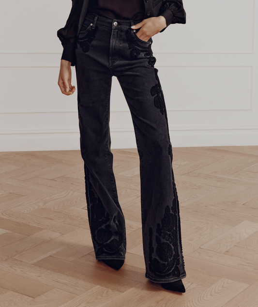 VB Crosbie Embroidered HR Wide Leg