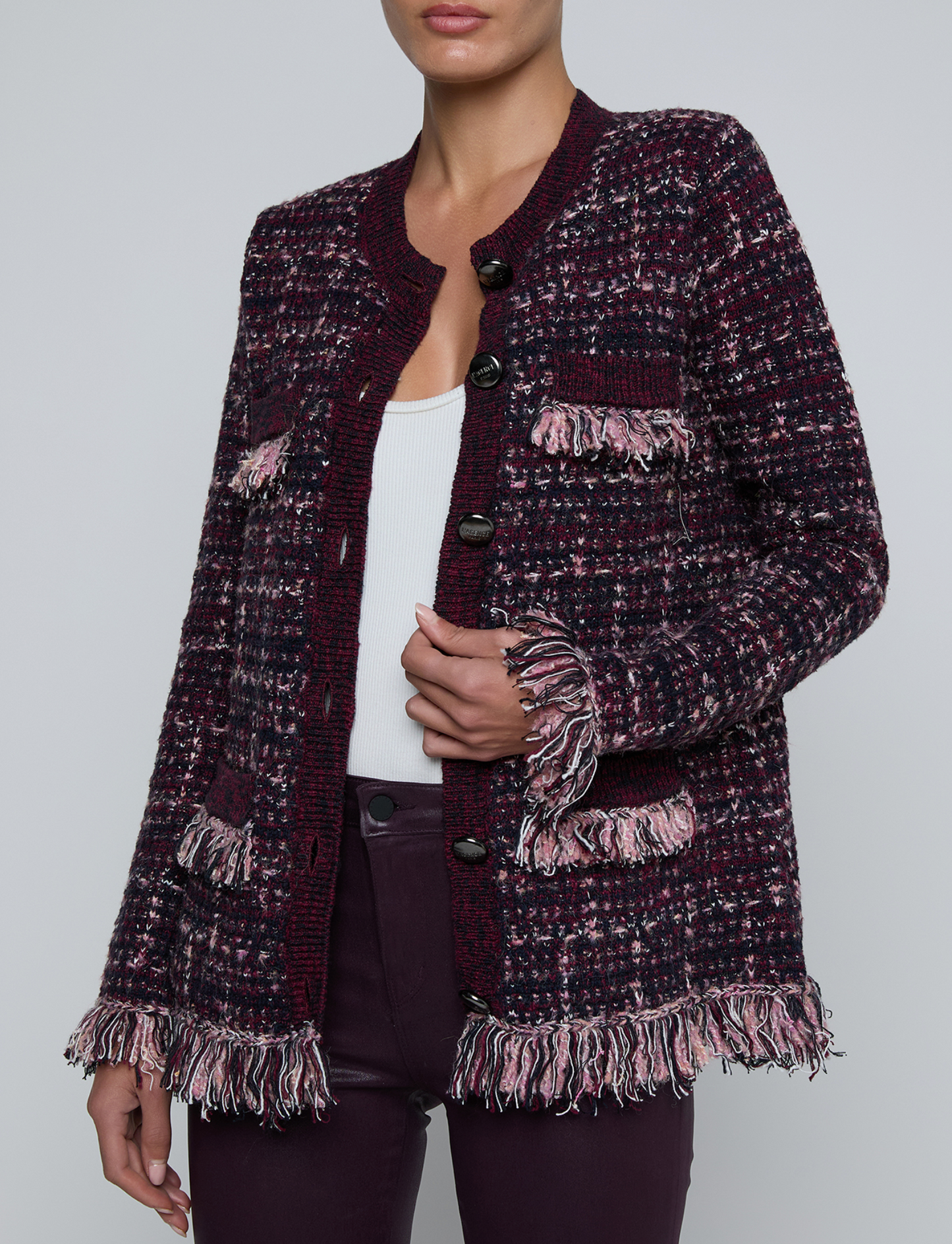 L'Agence Kastoria Fringe Cardi