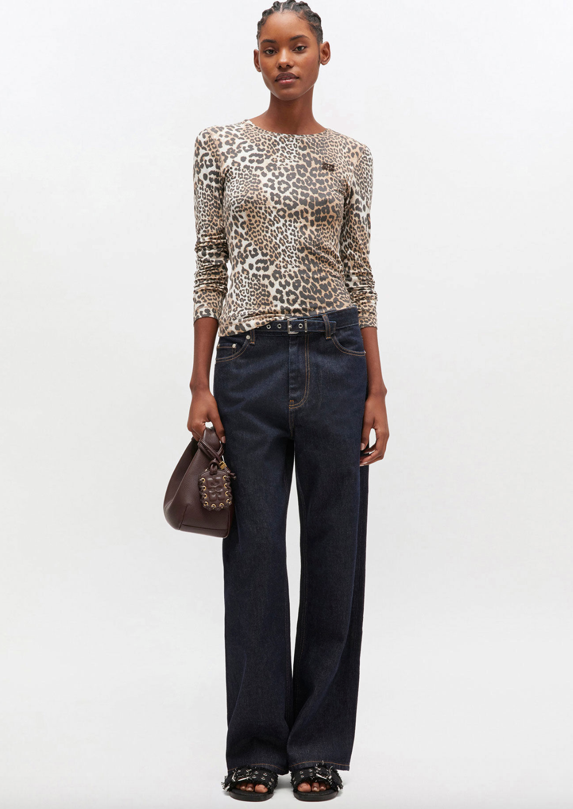 GANNI Ribbed L/S Tee