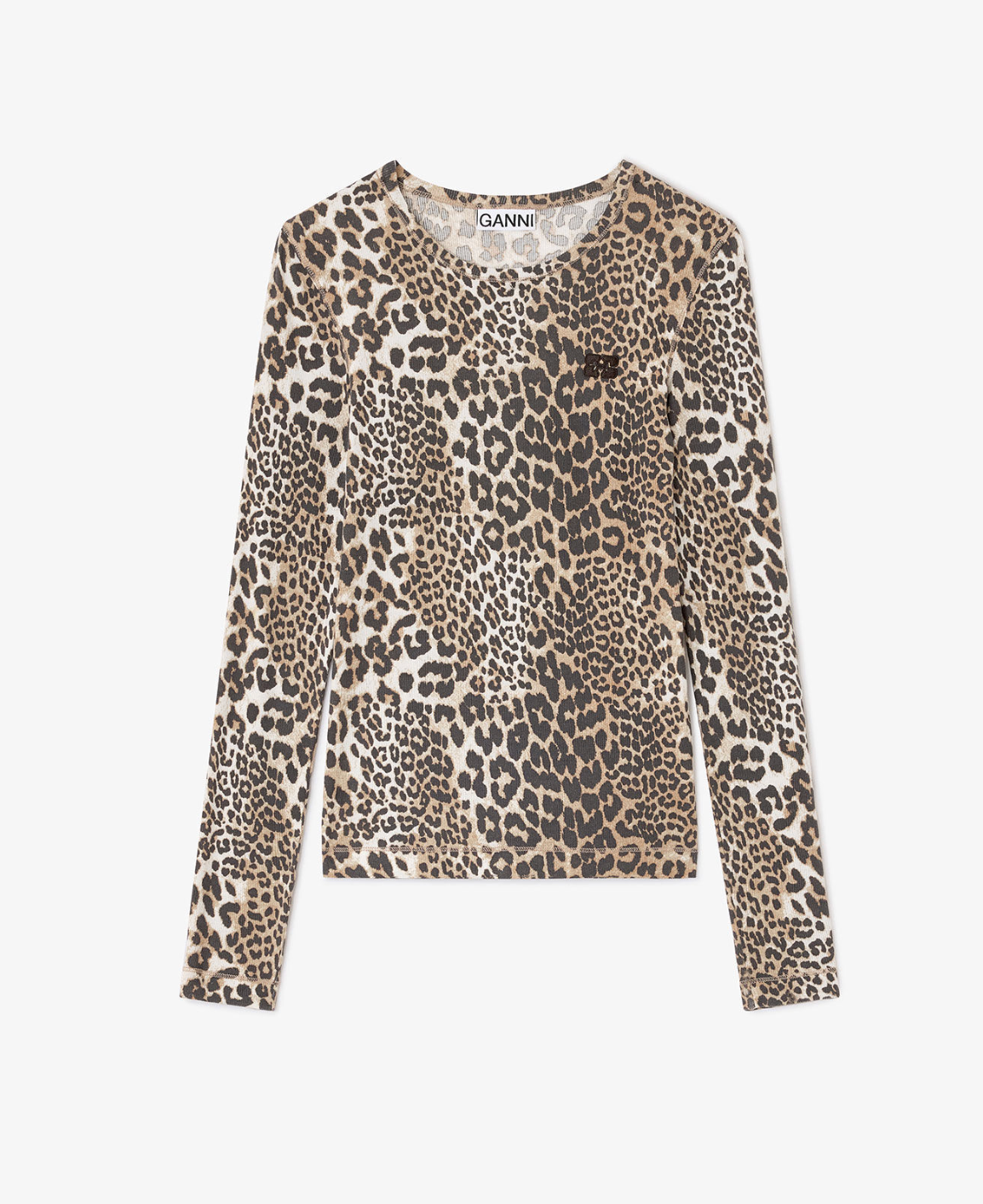 GANNI Ribbed L/S Tee