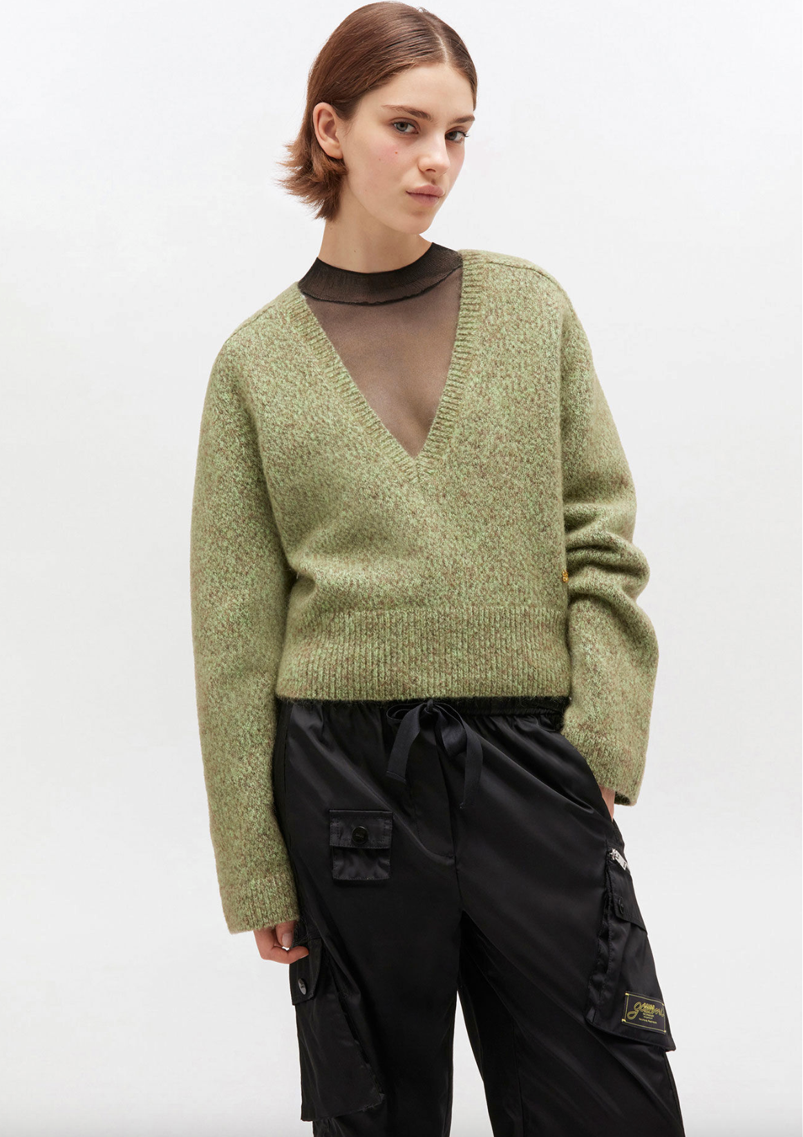 GANNI Deep V sweater