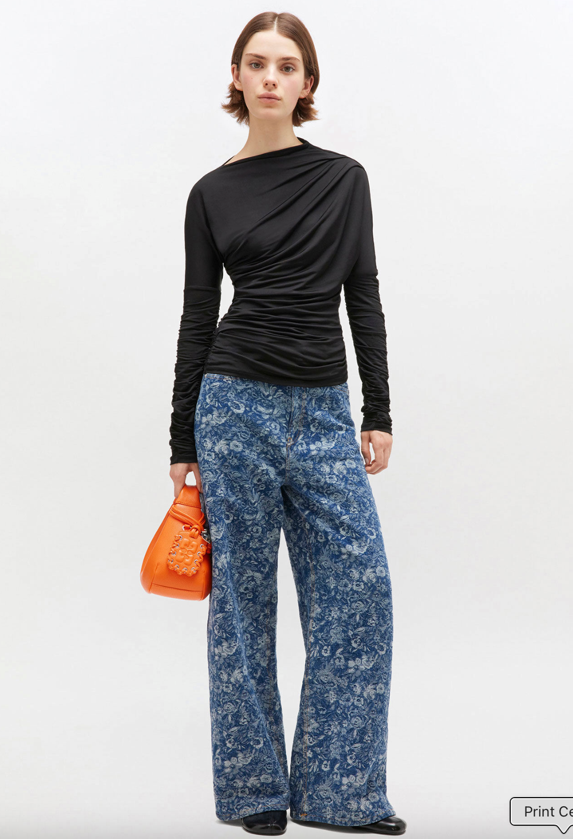 GANNI Shiny Ruched Top