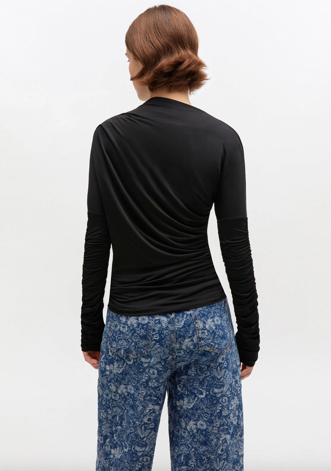 GANNI Shiny Ruched Top