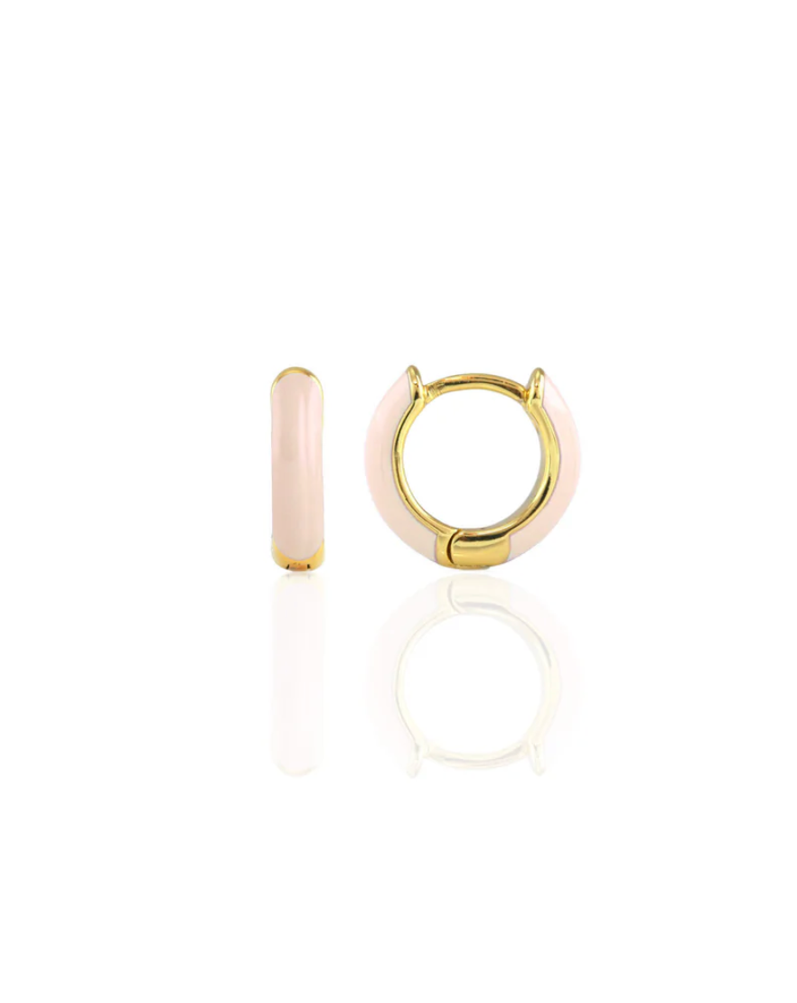 Kris Nations Enamel Huggie Hoop Earring