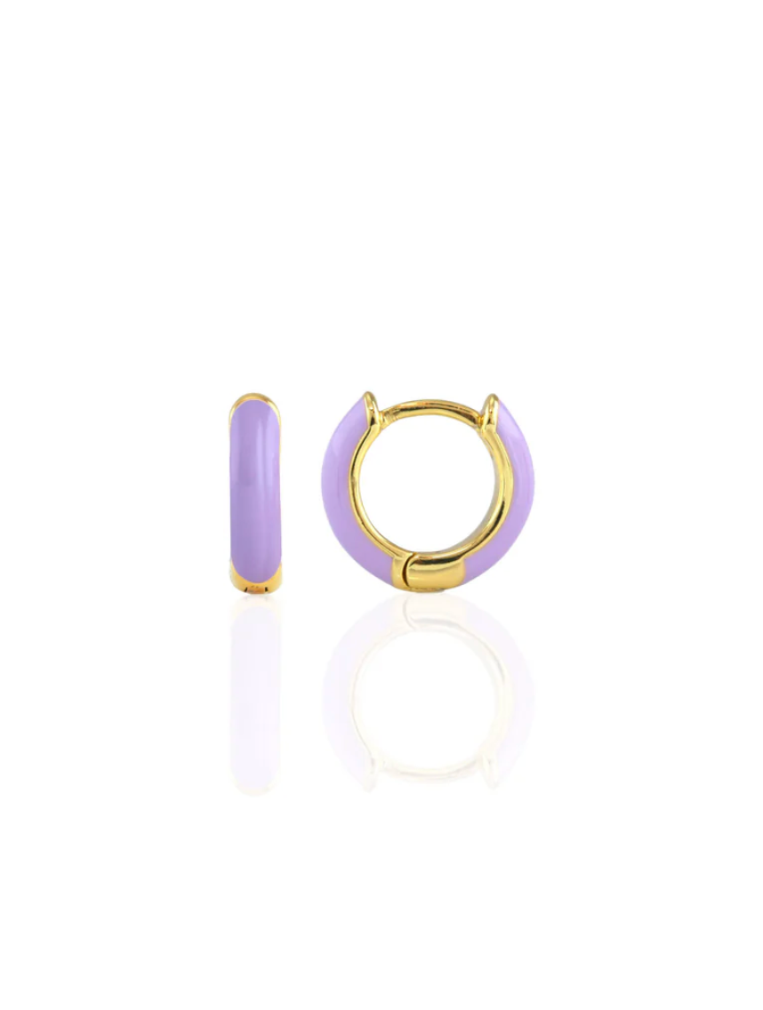 Kris Nations Enamel Huggie Hoop Earring