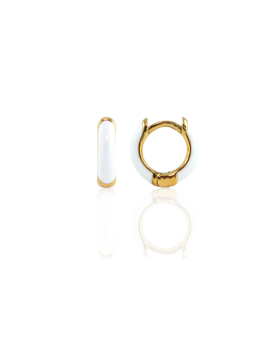 Kris Nations Enamel Huggie Hoop Earring