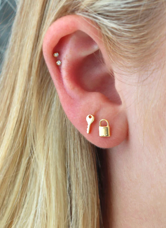 Kris Nations Lock + Key Studs