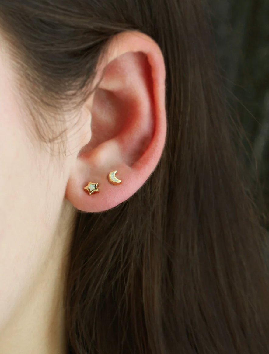 Kris Nations Opal Star And Moon Studs
