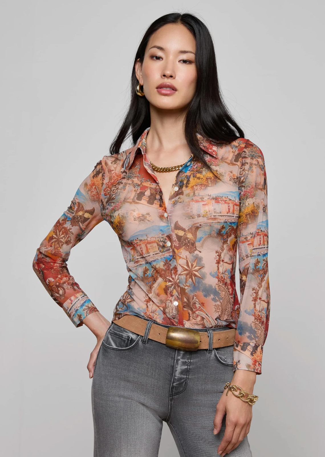 L'Agence Mesh Blouse