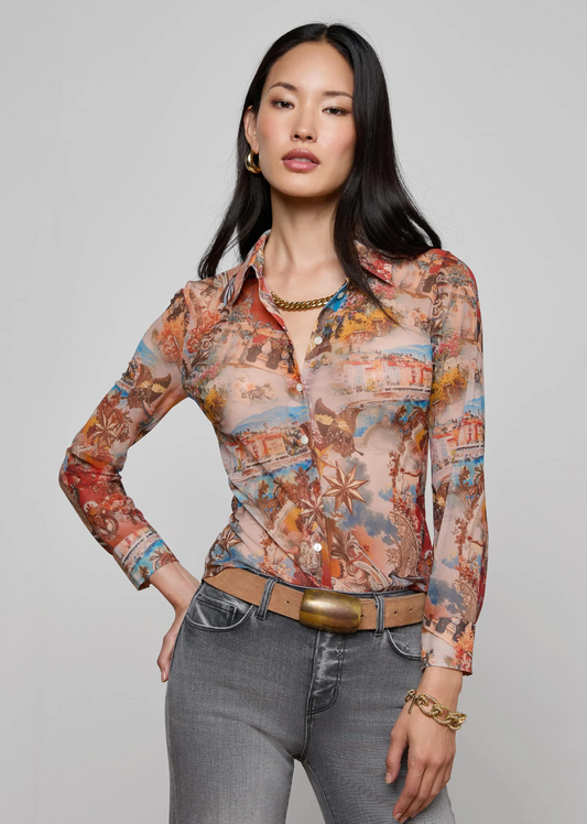 L'Agence Mesh Blouse