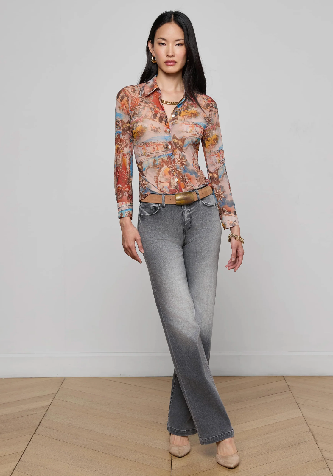 L'Agence Mesh Blouse