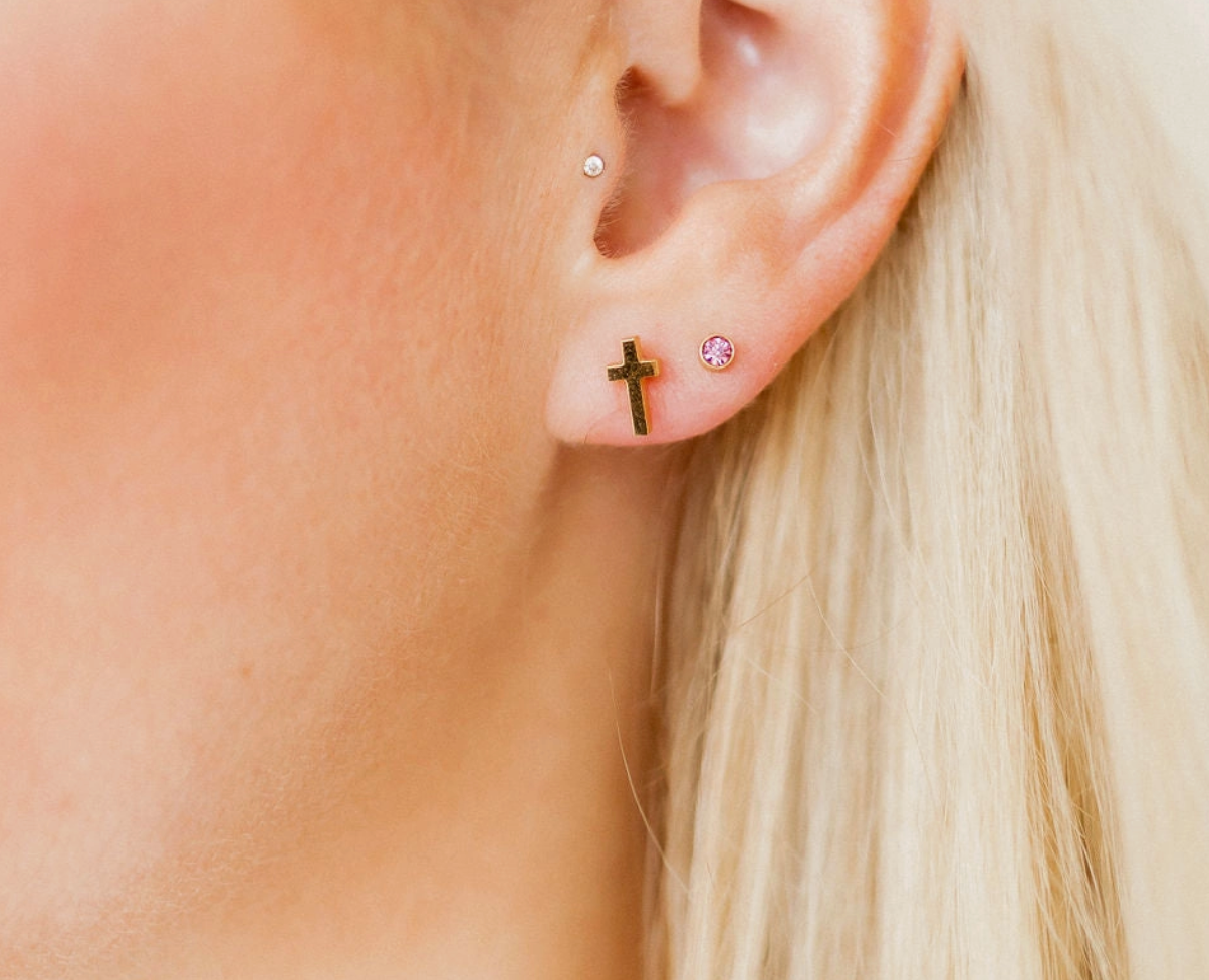 Screwback Stud Earrings - Catherine Cross