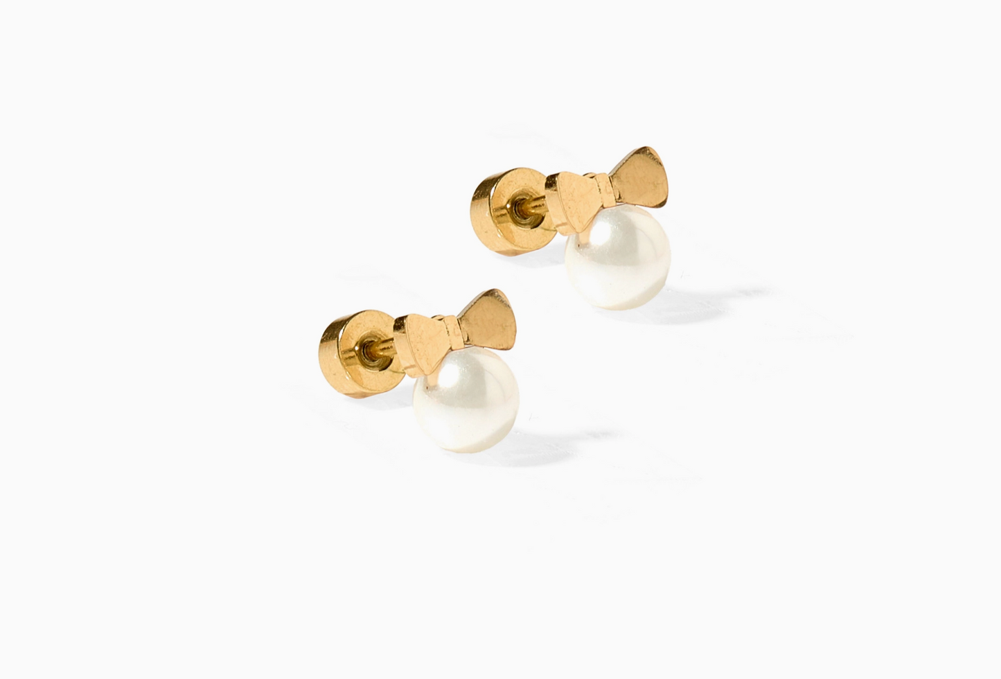 Screwback Stud Earrings- Heidi Pearl Bow