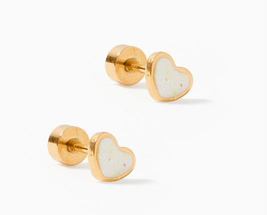 Screwback Stud Earrings- Nora Heart