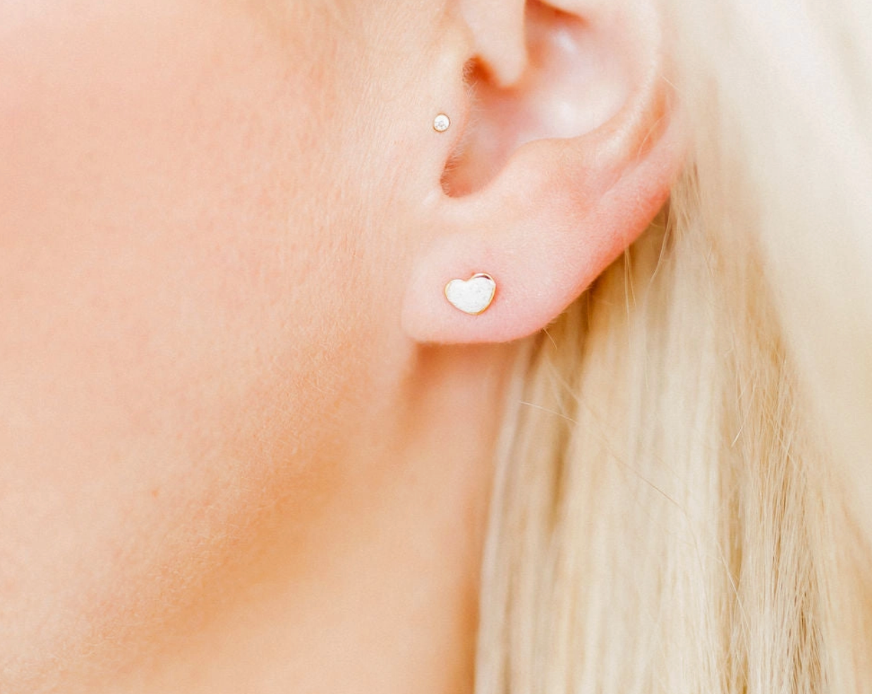 Screwback Stud Earrings- Nora Heart