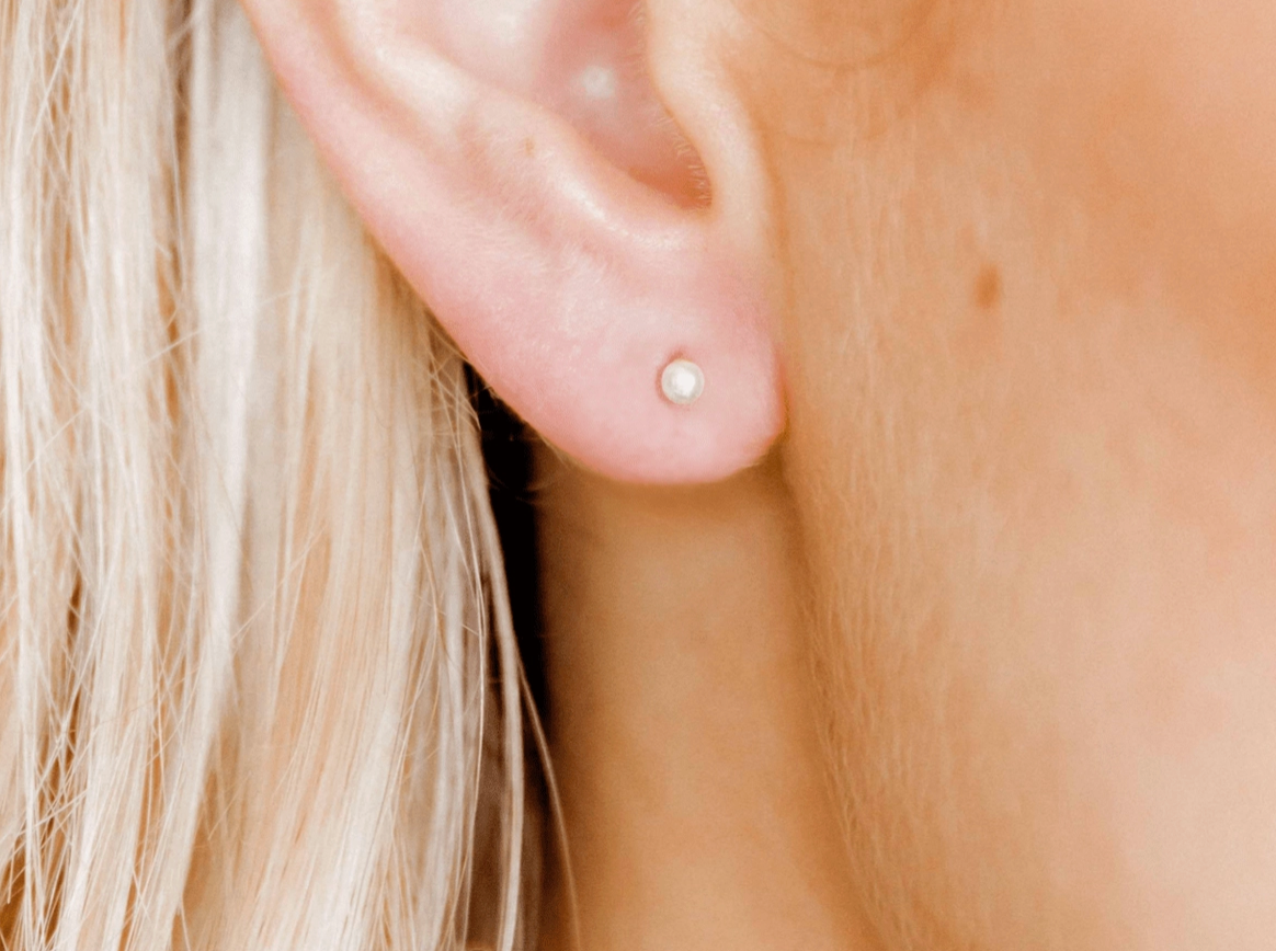 Screwback Stud Earrings- Payton Pearl 3mm