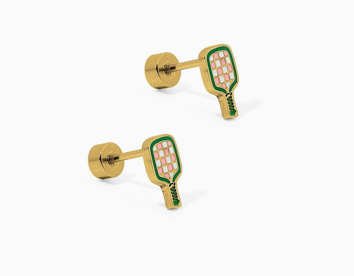 Screwback Stud Earrings-Pickleball