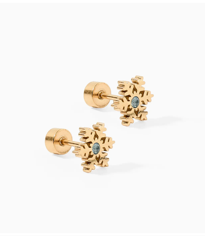 LinnyCo Screwback Stud Earrings - Snowflake