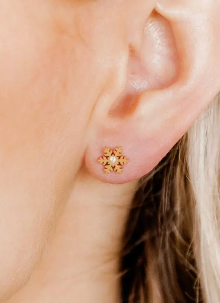 LinnyCo Screwback Stud Earrings - Snowflake