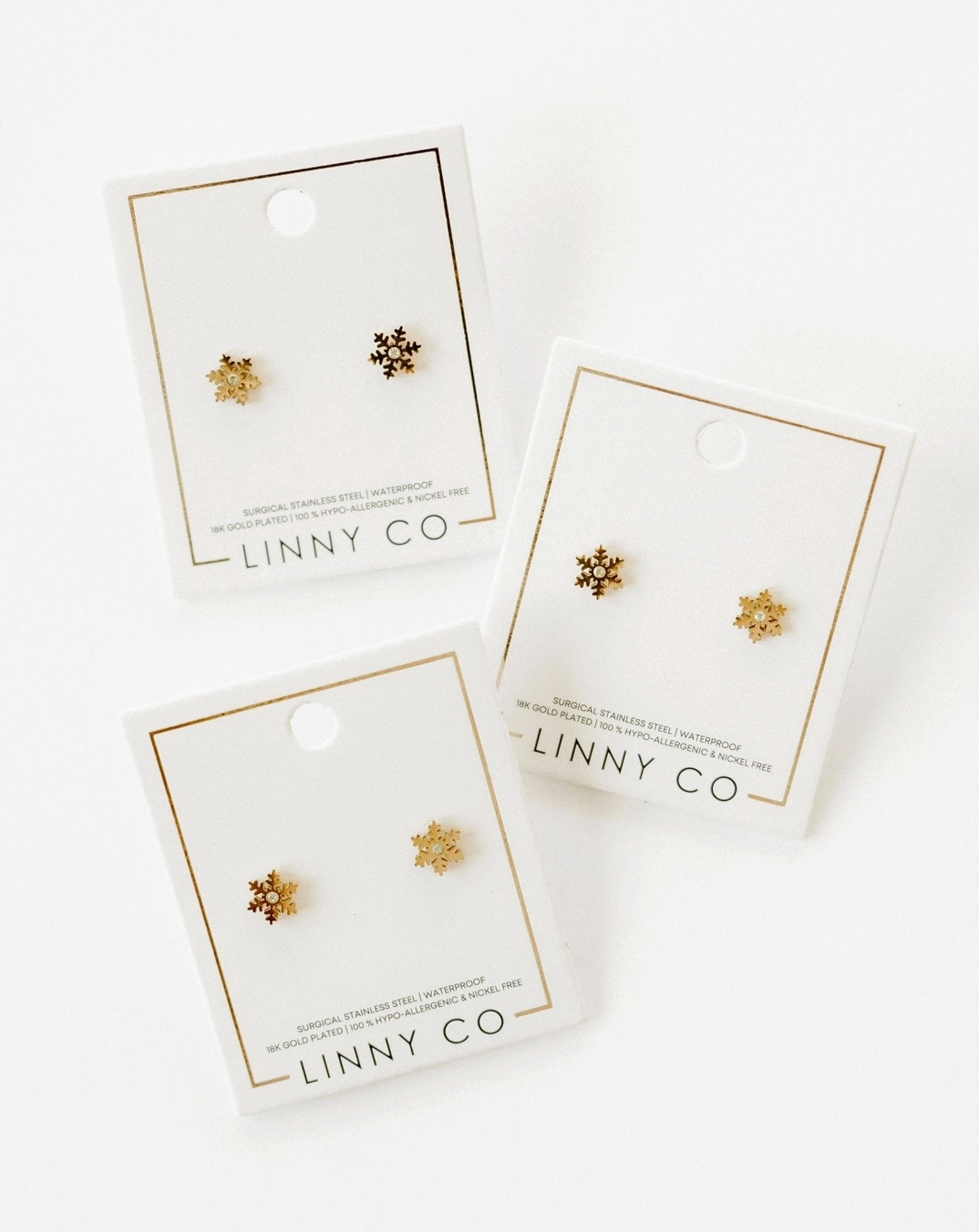 LinnyCo Screwback Stud Earrings - Snowflake