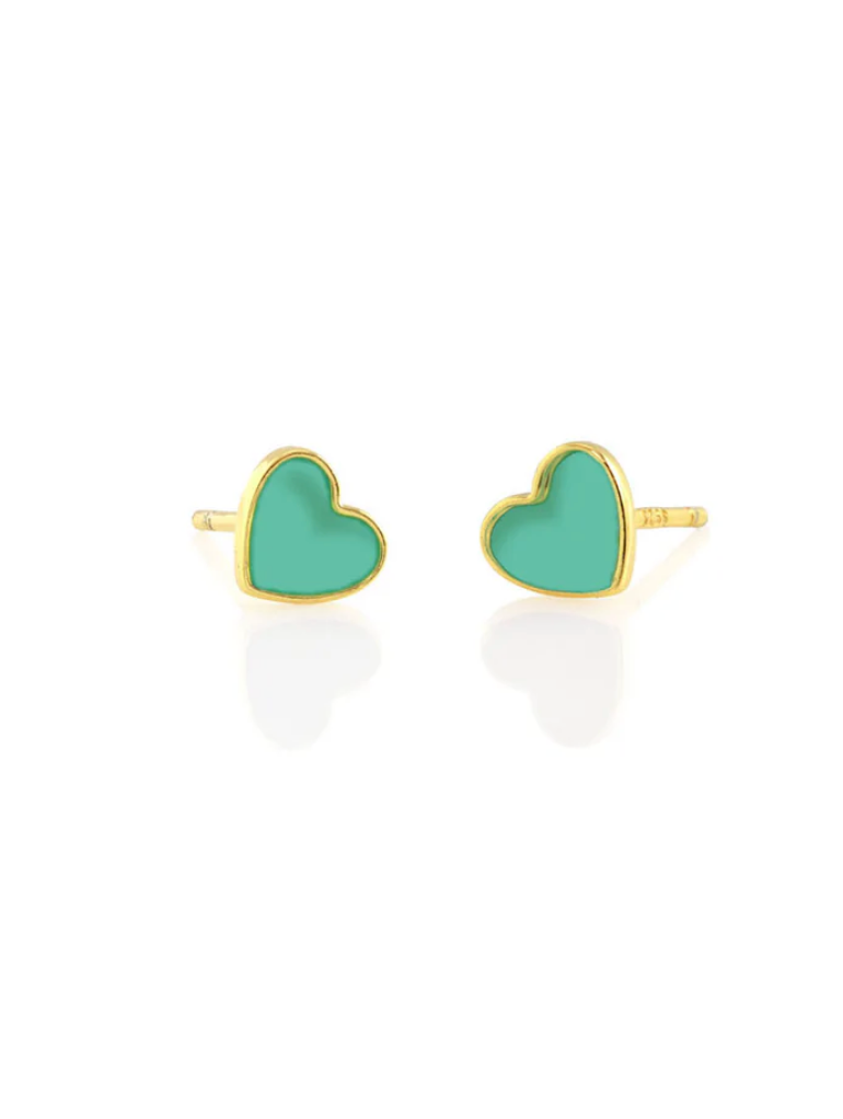 Kris Nations Petite Enamel Heart Stud Earring