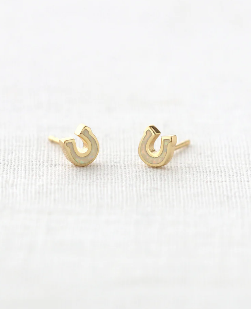 Kris Nations Opal Horseshoe Studs