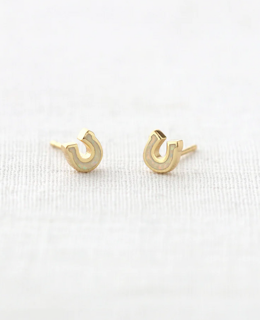 Kris Nations Opal Horseshoe Studs