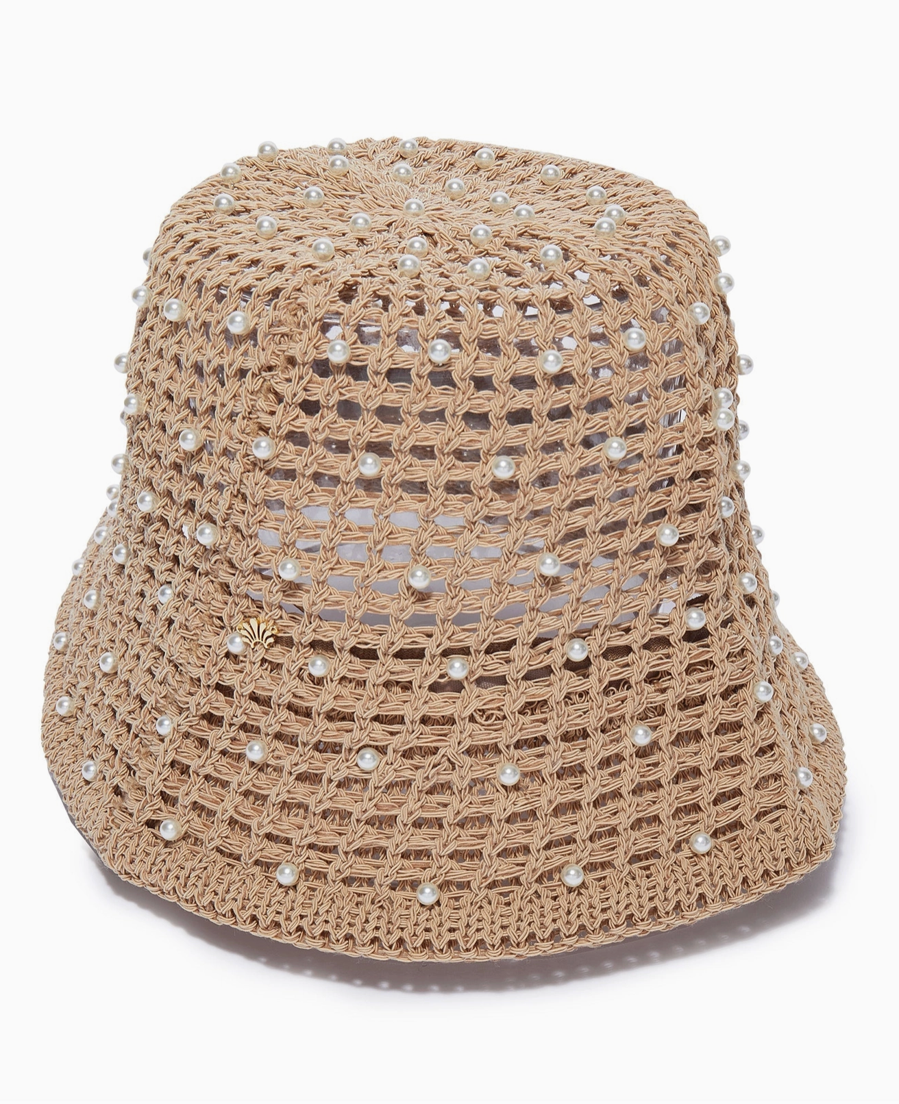 Lele Straw Pearl Bucket Hat
