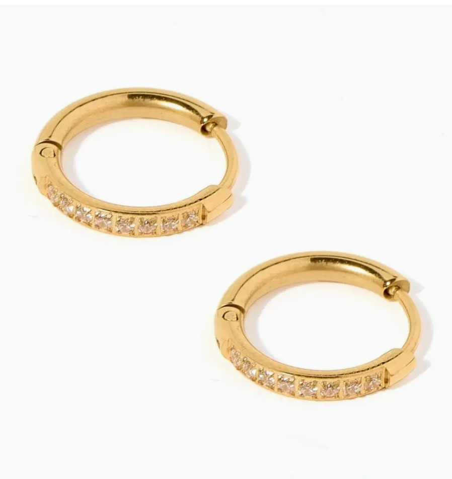LinnyCo Huggie CZ Scarlett Hoop 10mm