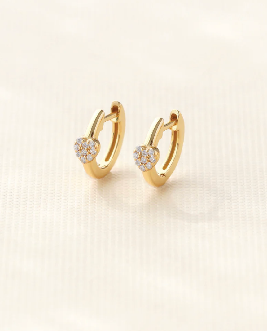 Kris Nations Heart Crystal Huggie Hoop