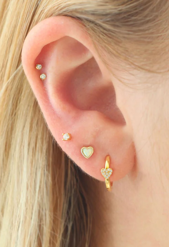 Kris Nations Heart Crystal Huggie Hoop