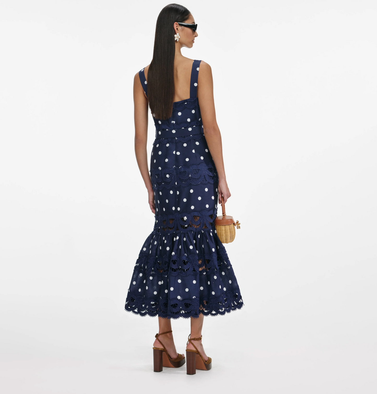 Self Portrait Linen Dot Dress
