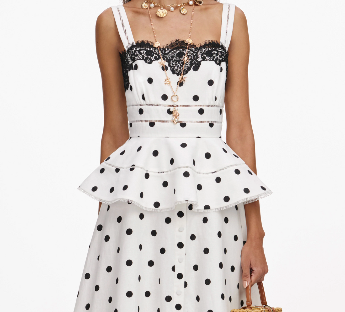 Self Portrait Peplum Linen Dress
