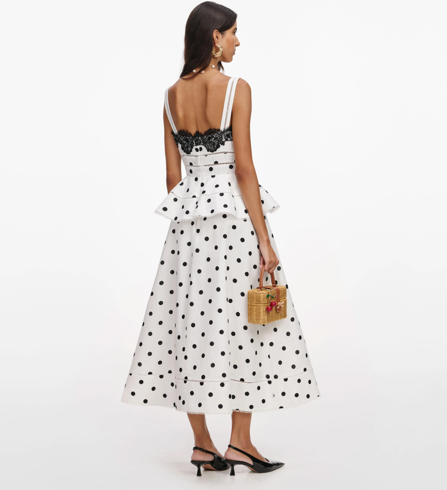 Self Portrait Peplum Linen Dress